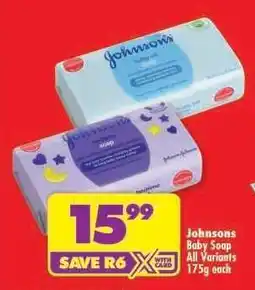 Shoprite Johnsons Baby Soap All Variants 175g each offer