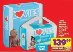 Shoprite LOVIES VALUE PACK DISPOSABLE NAPPIES offer