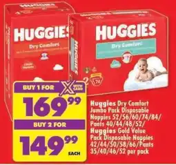 Shoprite Huggies Dry Comfort Jumbo Pack Disposable Nappies offer