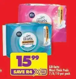 Shoprite Lil Lets Maxi Thick Pads offer