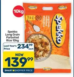 Pick n Pay Hypermarket Spekko Long Grain Parboiled Rice 10kg offer