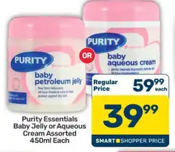 Pick n Pay Hypermarket Purity Essentials Baby Jelly or Aqueous Cream offer