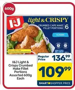 Pick n Pay Hypermarket I&J Light & Crispy Crumbed Hake Fillet Portions offer