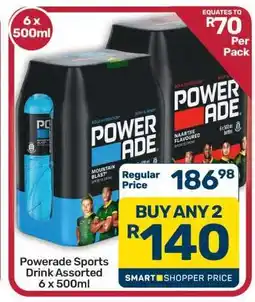 Pick n Pay Hypermarket Powerade Sports Drink Assorted 6 x 500ml offer