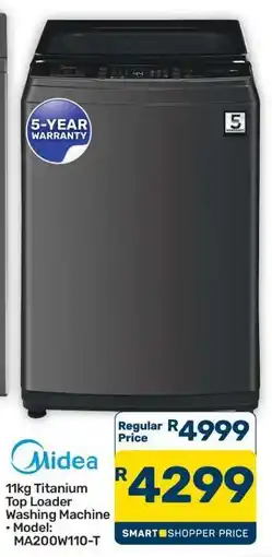 Pick n Pay Hypermarket Midea 11kg Titanium Top Loader Washing Machine offer