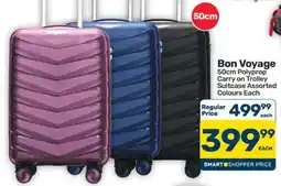 Pick n Pay Hypermarket Bon Voyage 50cm Polyprop Carry on Trolley Suitcase offer