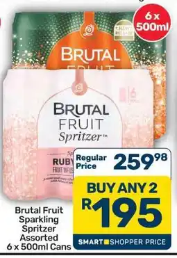 Pick n Pay Hypermarket Brutal Fruit Sparkling Spritzer Assorted 6 x 500ml Cans offer