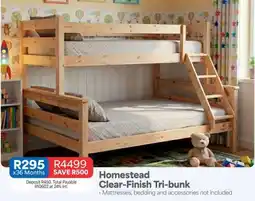 OK Furniture Homestead Clear-Finish Tri-Bunk offer