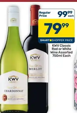 Pick n Pay Hypermarket KWV Classic Red or White Wine Assorted 750ml Each offer