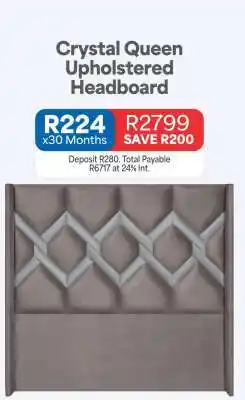 OK Furniture Crystal Queen Upholstered Headboard offer