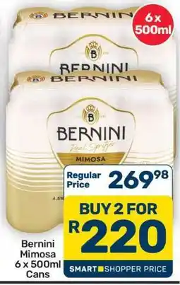 Pick n Pay Hypermarket Bernini Mimosa 6 x 500ml Cans offer