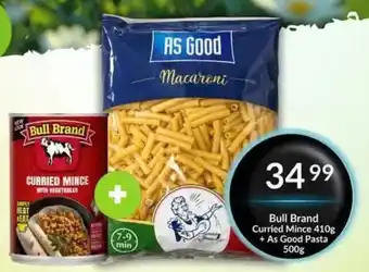 Super Save Bull Brand Curried Mince + As Good Pasta offer