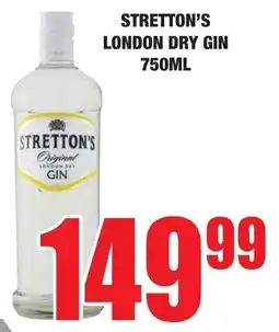 Boxer Liquors STRETTON'S LONDON DRY GIN offer