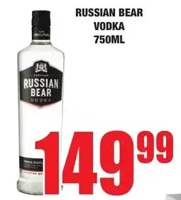 Boxer Liquors Russian Bear Vodka offer