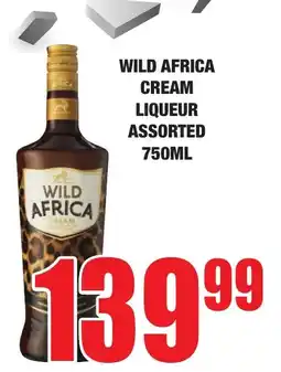 Boxer Liquors WILD AFRICA CREAM LIQUEUR Assorted offer