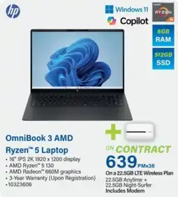 Incredible Connection OmniBook 3 AMD Ryzen 5 Laptop offer