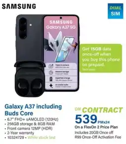 Incredible Connection Samsung Galaxy A37 including Buds Core offer