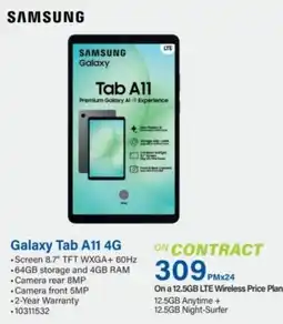 Incredible Connection SAMSUNG Galaxy Tab A11 4G offer