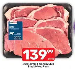 Pick n Pay Liquor Pick n Pay BEEF Bulk Rump, T-Bone & Club Steak Mixed Pack offer