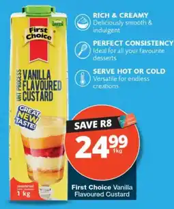 Checkers First Choice Vanilla Flavoured Custard offer