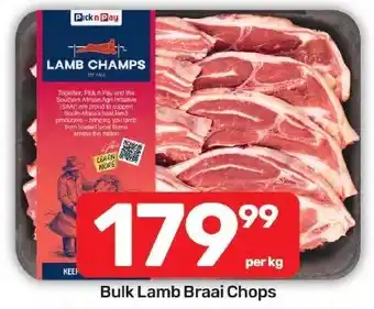 Pick n Pay Liquor Lamb Champs Bulk Lamb Braai Chops offer