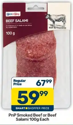 Pick n Pay Liquor PnP Smoked Beef or Beef Salami offer