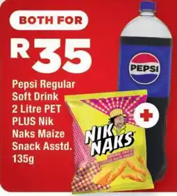 OK Express Pepsi Regular Soft Drink PLUS Nik Naks Maize Snack Assorted offer