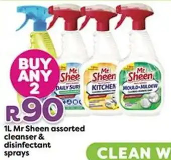 Mr Sheen assorted cleanser & disinfectant sprays
