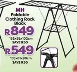 Mambo's Plastics Warehouse MH Foldable Clothing Rack Black offer