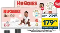 Pick n Pay Huggies Gold Skin Soft Disposable Nappies or Pants Assorted offer