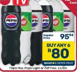 Pick n Pay Pepsi Max, Pepsi Light or 7UP Free 2 Litre offer