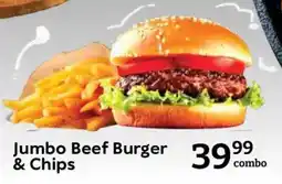 Oxford Freshmarket Jumbo Beef Burger & Chips offer