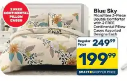 Pick n Pay Blue Sky Microfibre 3-Piece Double Comforter Assorted offer