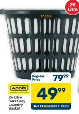 Pick n Pay ADDIS 26 Litre Dark Grey Laundry Basket offer