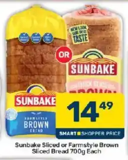 Pick n Pay Sunbake Sliced or Farmstyle Brown Sliced Bread offer