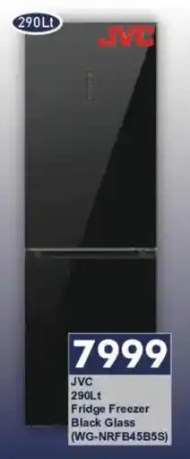 President Hyper JVC Fridge Freezer Black Glass offer
