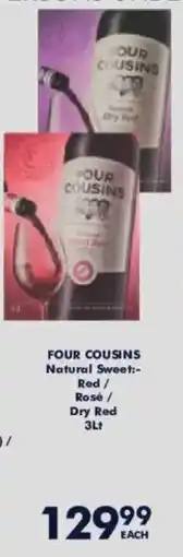 President Hyper Four Cousins Natural Sweet Red/ Rosé/ Dry Red offer