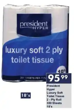 President Hyper President Hyper Luxury Soft Toilet Tissue offer