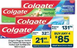 Pick n Pay Colgate Regular, Herbal Gel, Herbal Whitening or Herbal Salt Toothpaste offer