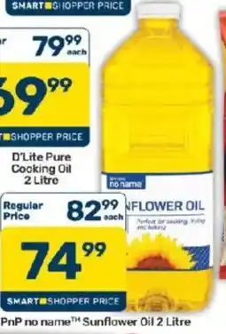 Pick n Pay PnP no name Sunflower Oil offer