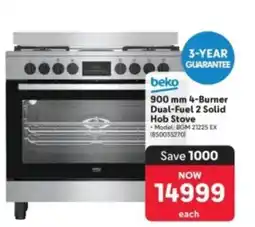 Makro beko 900 mm 4-Burner Dual-Fuel 2 Solid Hob Stove offer