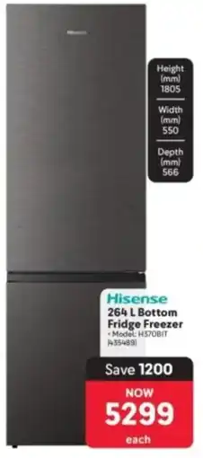 Makro Hisense 264 L Bottom Fridge Freezer offer