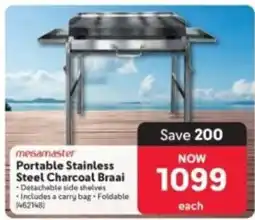 Makro mesamaster Portable Stainless Steel Charcoal Braai offer