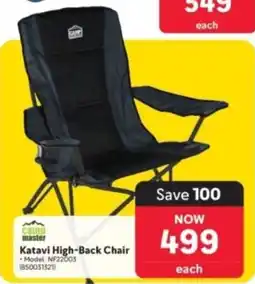 Makro Camp Master Katavi High-Back Chair offer