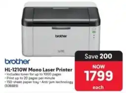 Makro brother HL-1210W Mono Laser Printer offer