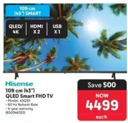 Makro Hisense 109 cm (43") QLED Smart FHD TV offer