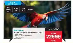 Makro Hisense 215 cm (85") HI-QLED Smart TV 4K offer