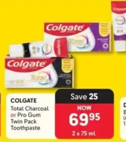 Makro Colgate Total Charcoal or Pro Gum Twin Pack Toothpaste offer