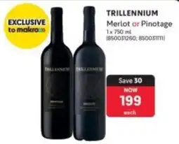 Makro Trillennium Merlot or Pinotage offer