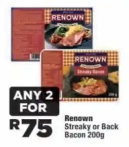 OK Foods Renown Streaky or Back Bacon offer